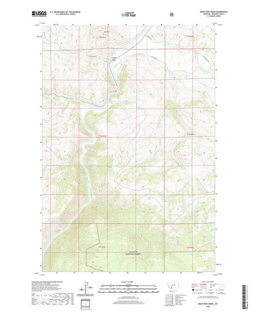 Bear Trap Creek Montana US Topo Map Image