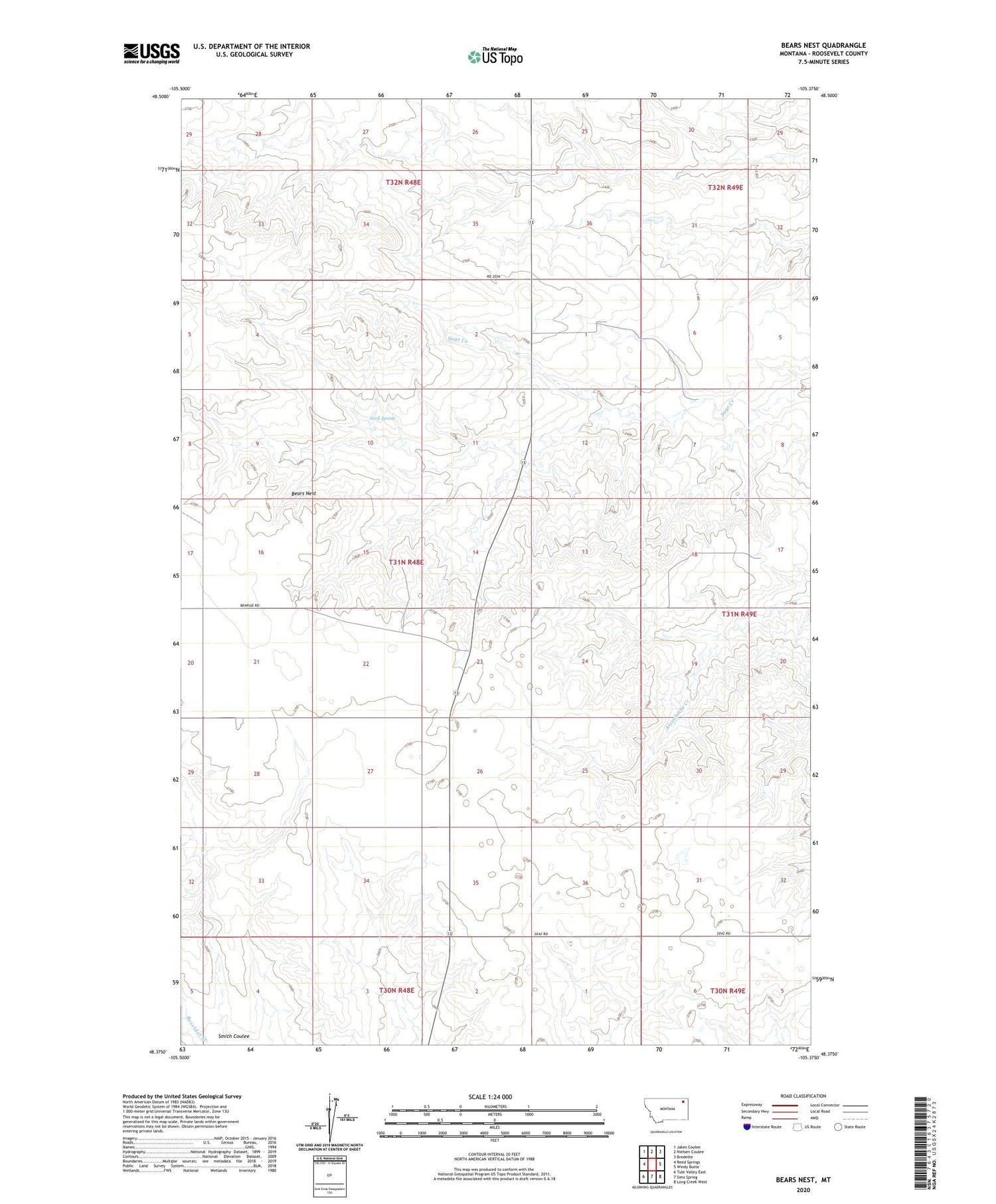 Bears Nest Montana US Topo Map Image