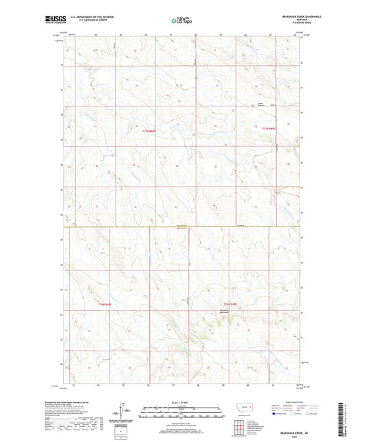 Bearshack Creek Montana US Topo Map Image