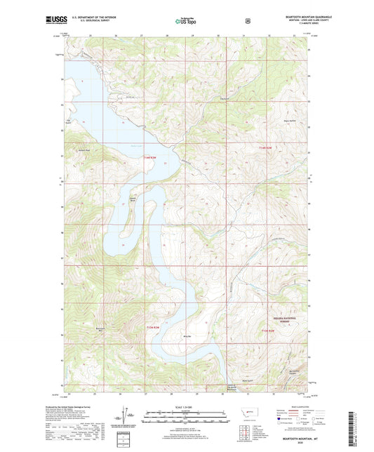 Beartooth Mountain Montana US Topo Map Image