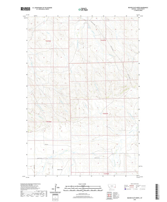 Beaver Flats North Montana US Topo Map Image