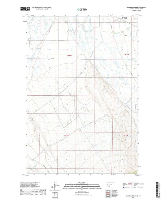 Beaverhead Rock NE Montana US Topo Map Image