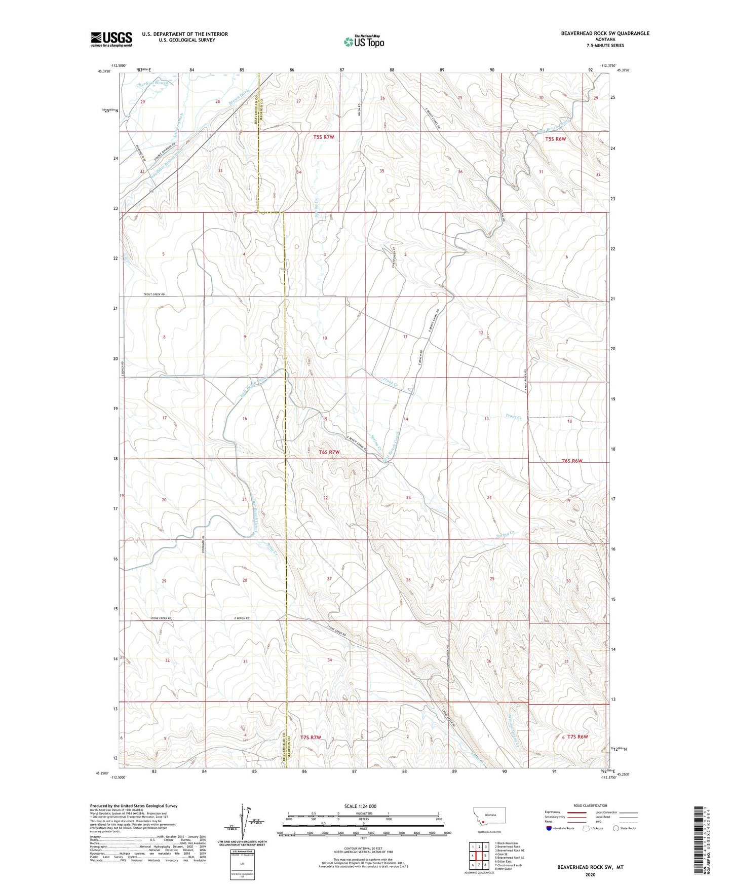 Beaverhead Rock SW Montana US Topo Map Image