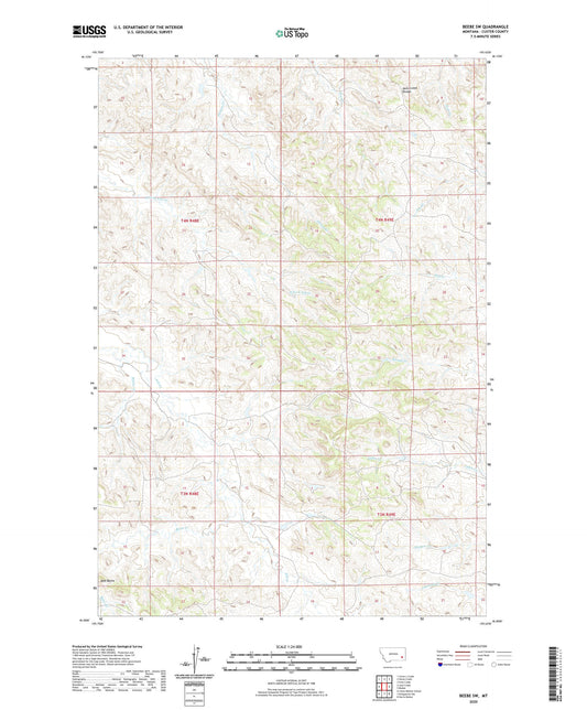 Beebe SW Montana US Topo Map Image