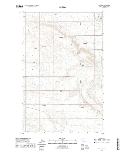 Belgian Hill Montana US Topo Map Image