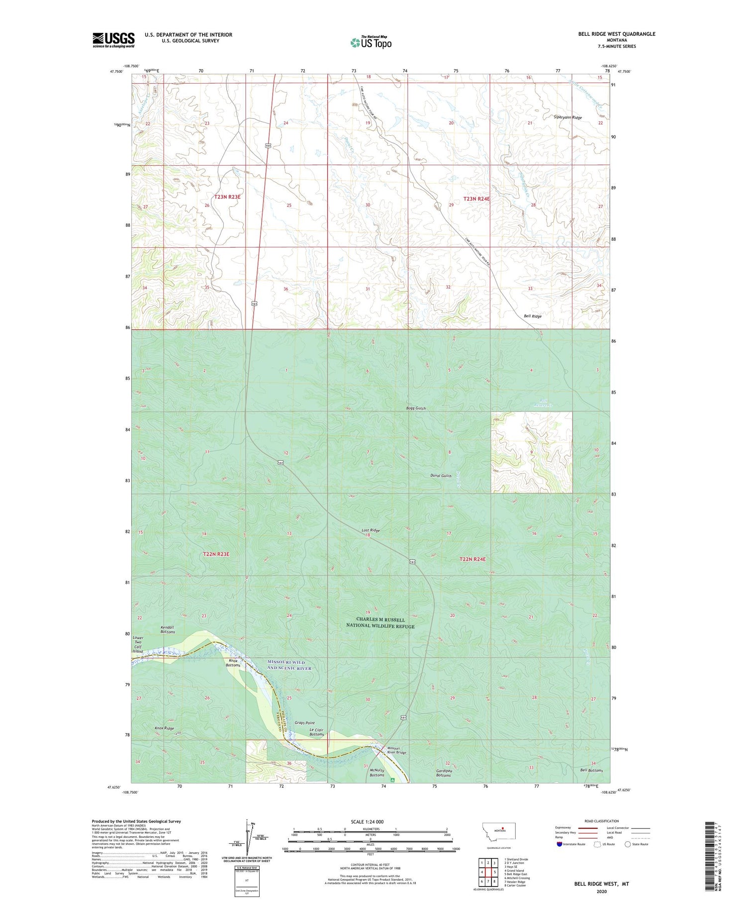 Bell Ridge West Montana US Topo Map Image