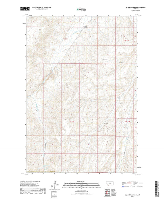 Belmont Park Ranch Montana US Topo Map Image