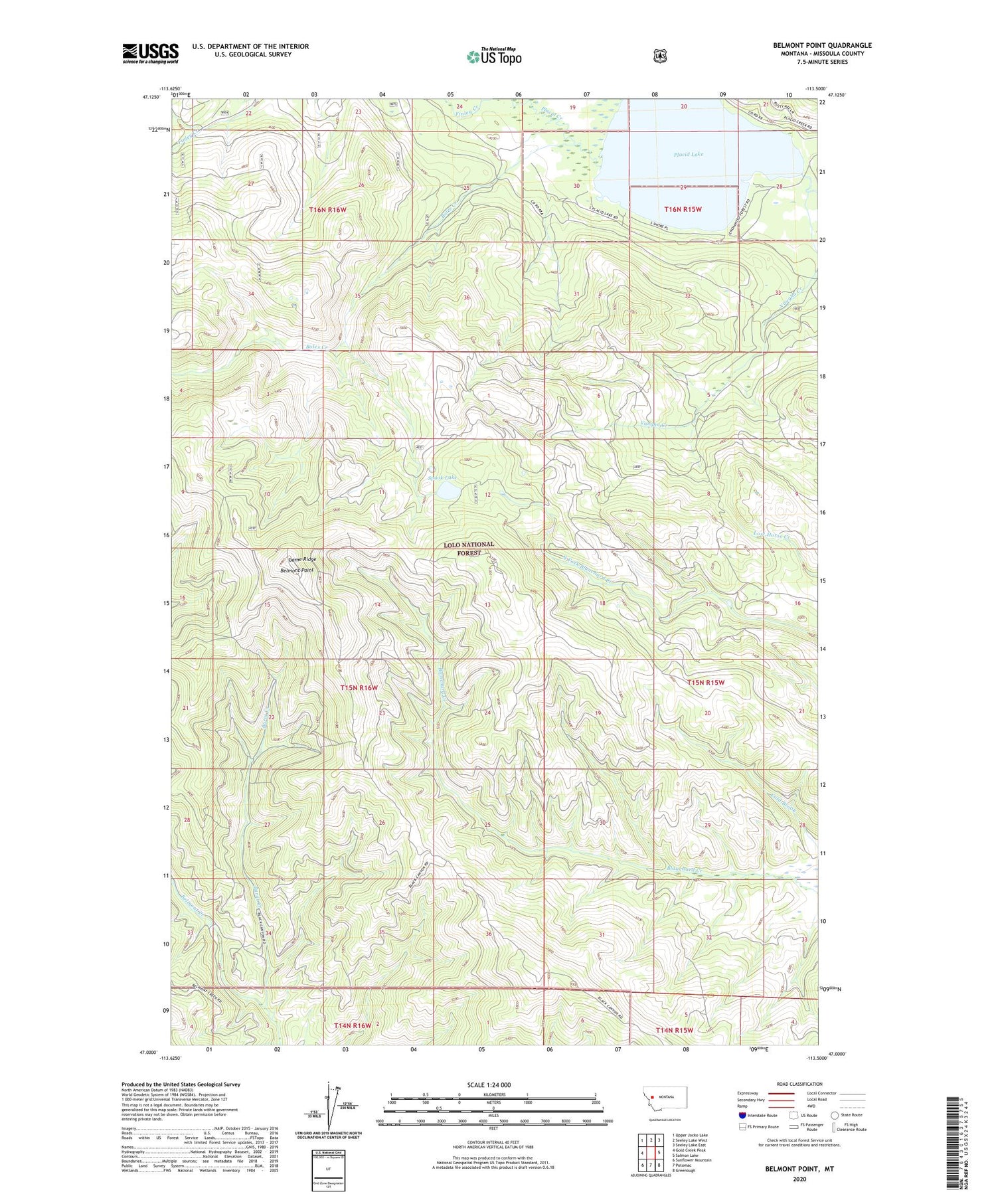Belmont Point Montana US Topo Map Image