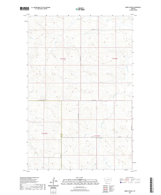 Berry School Montana US Topo Map Image