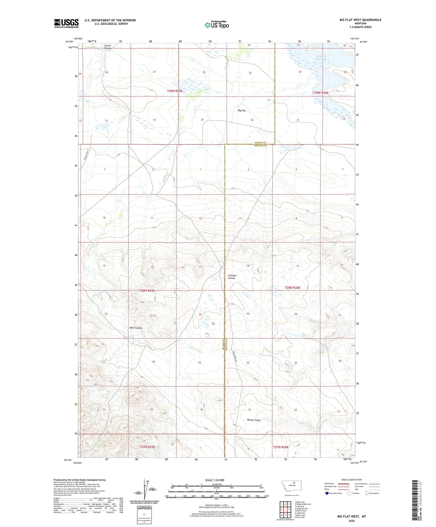 Big Flat West Montana US Topo Map Image