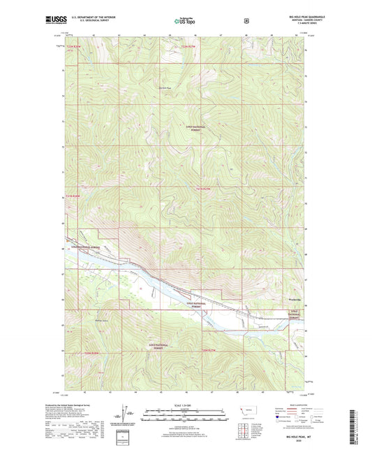 Big Hole Peak Montana US Topo Map Image