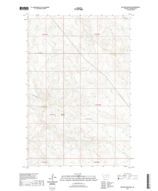 Big Sheep Mountain Montana US Topo Map Image
