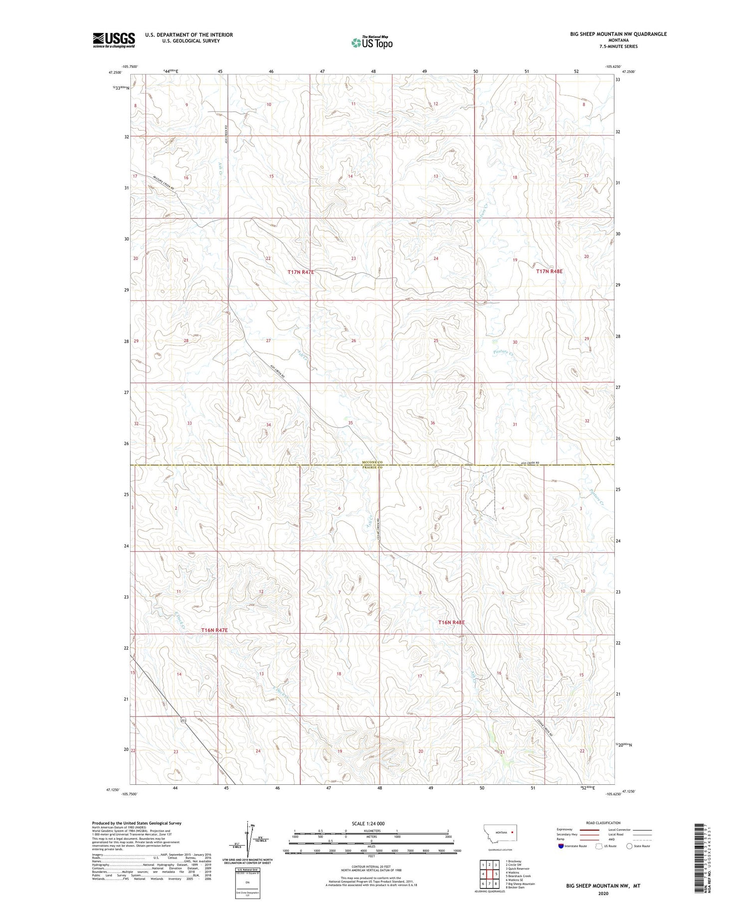Big Sheep Mountain NW Montana US Topo Map Image
