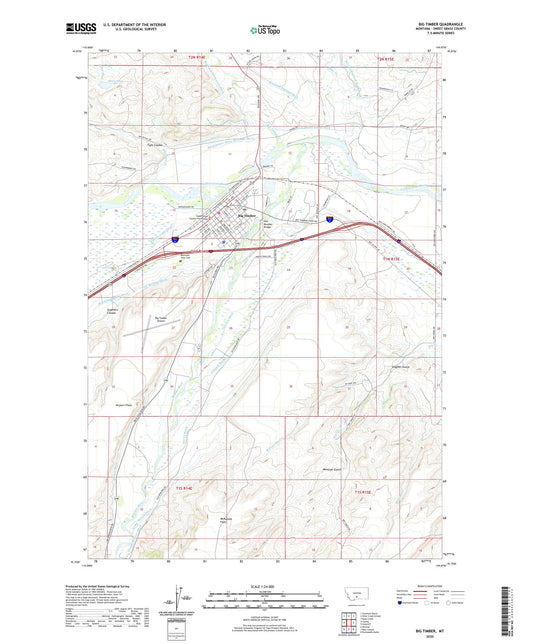 Big Timber Montana US Topo Map Image