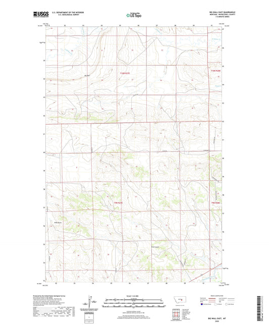 Big Wall East Montana US Topo Map Image