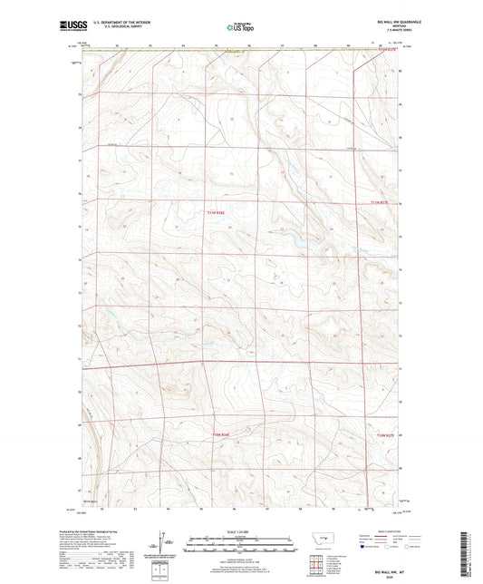 Big Wall NW Montana US Topo Map Image