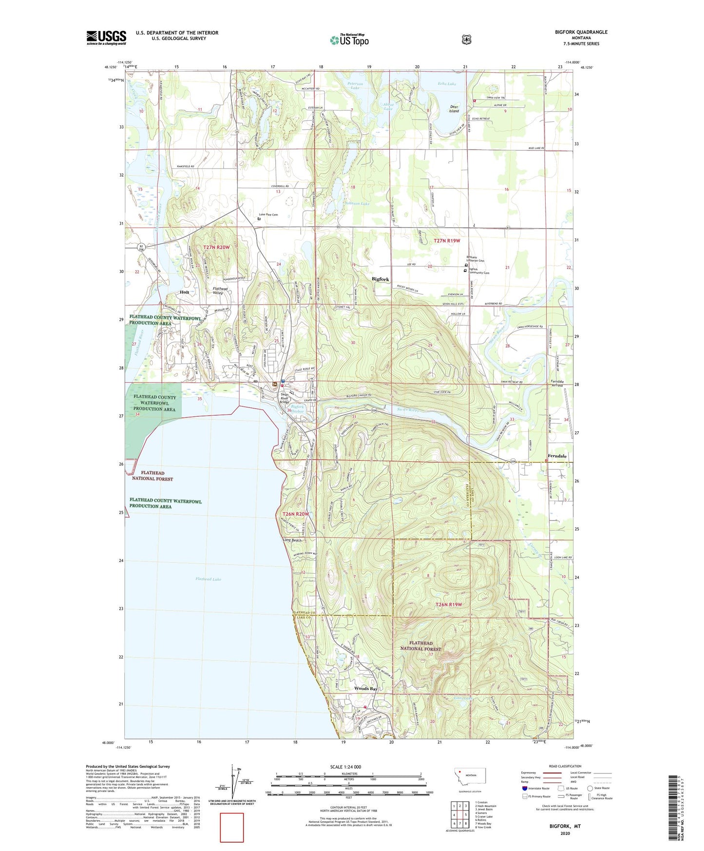 Bigfork Montana US Topo Map Image