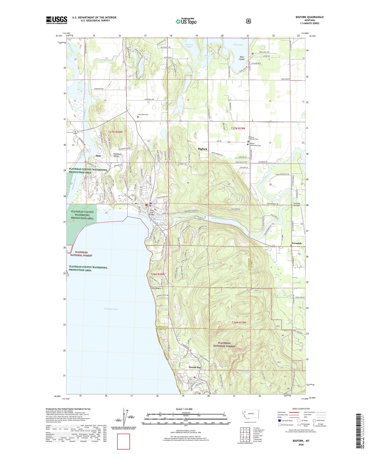 Bigfork Montana US Topo Map Image