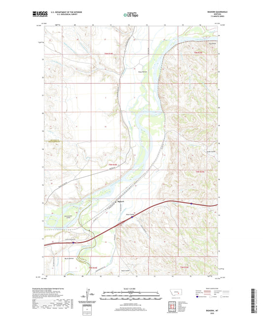 Bighorn Montana US Topo Map Image