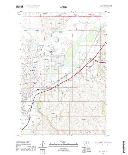 Billings East Montana US Topo Map Image
