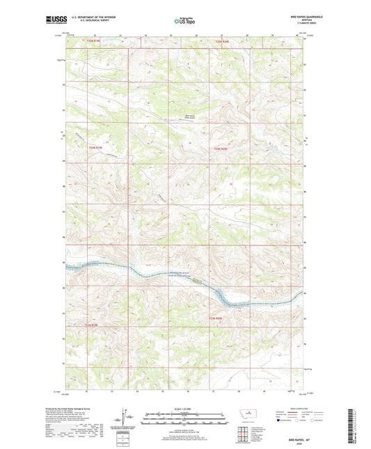 Bird Rapids Montana US Topo Map Image