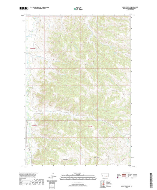 Birdseye Spring Montana US Topo Map Image