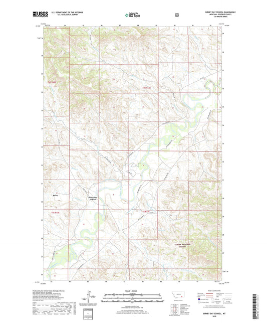 Birney Day School Montana US Topo Map Image