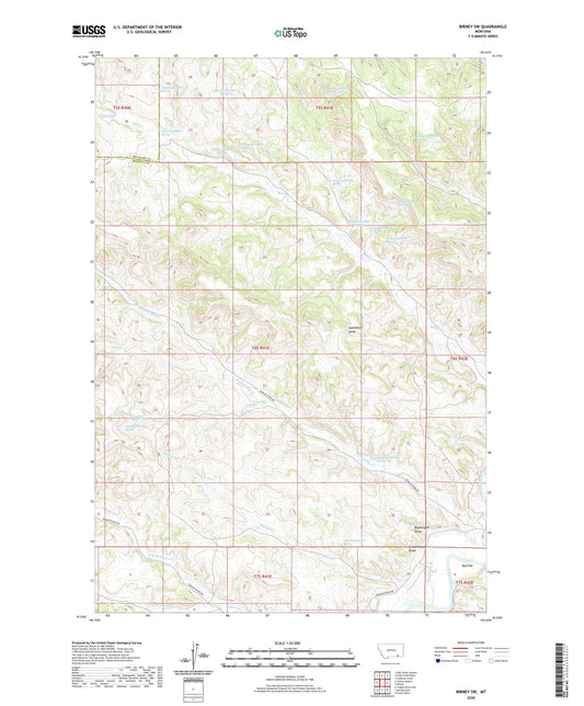 Birney SW Montana US Topo Map Image