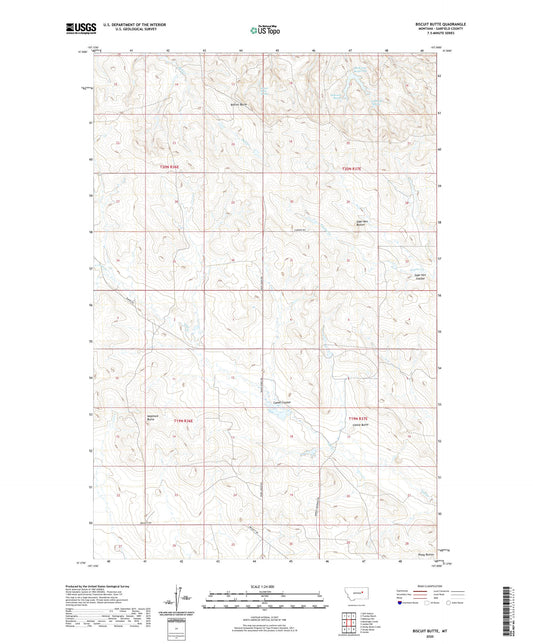 Biscuit Butte Montana US Topo Map Image