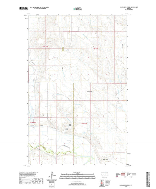 Bjornberg Bridge Montana US Topo Map Image