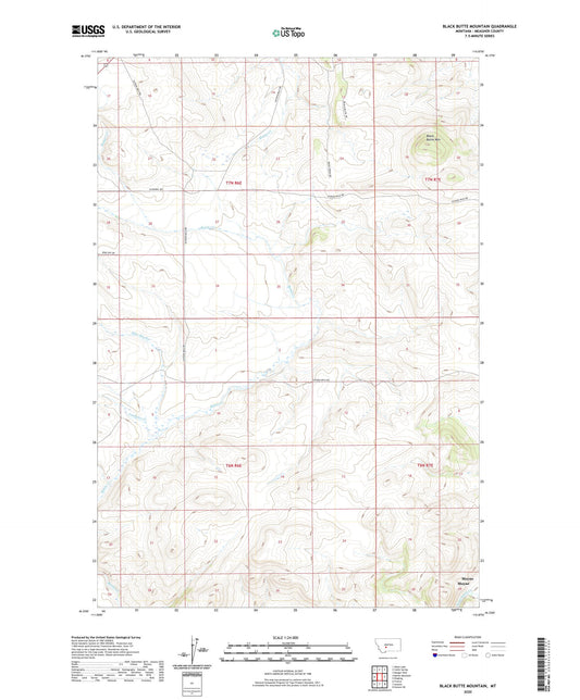 Black Butte Mountain Montana US Topo Map Image