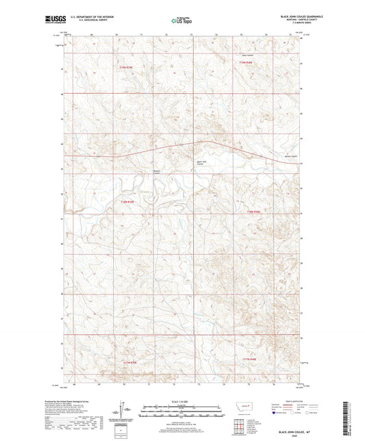 Black John Coulee Montana US Topo Map Image