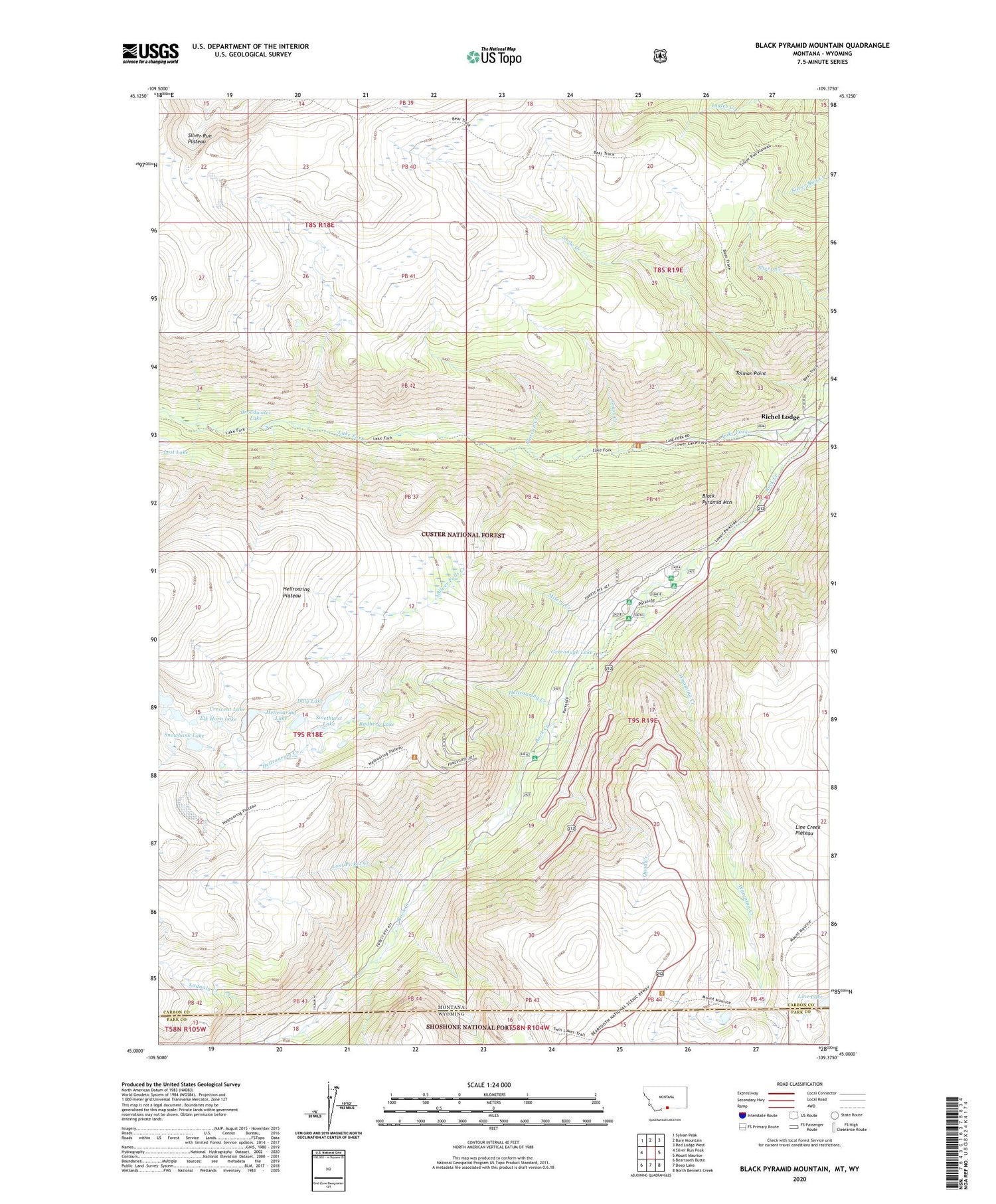 Black Pyramid Mountain Montana US Topo Map Image