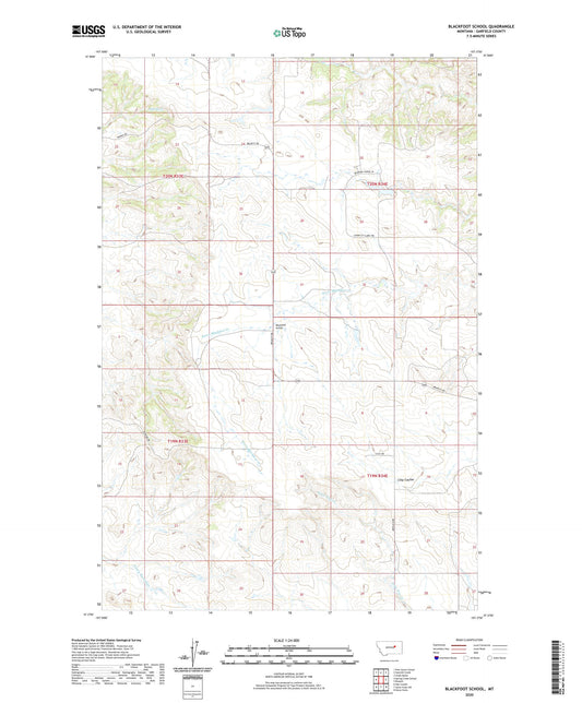 Blackfoot School Montana US Topo Map Image