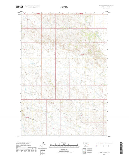 Blacktail Creek SE Montana US Topo Map Image