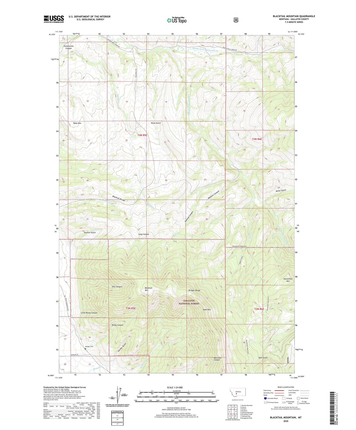 Blacktail Mountain Montana US Topo Map Image