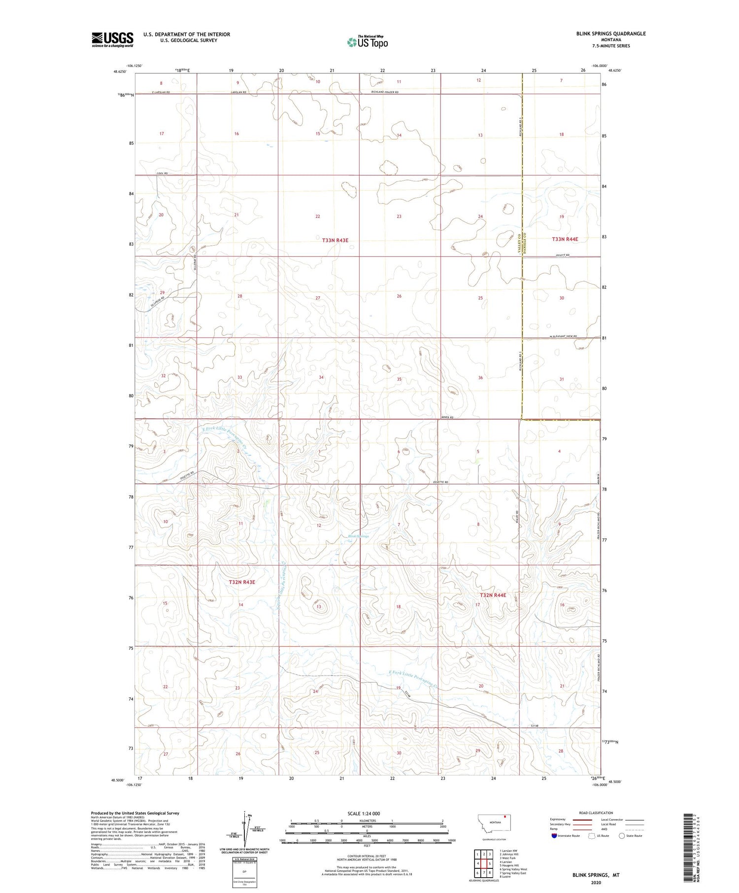 Blink Springs Montana US Topo Map Image