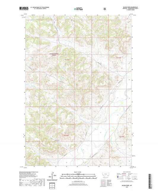 Bloom Creek Montana US Topo Map Image