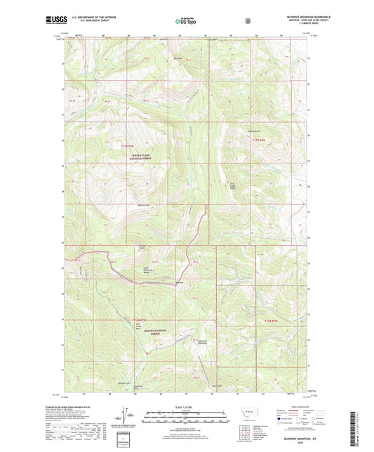 Blowout Mountain Montana US Topo Map Image