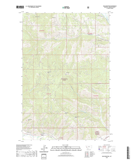 Blue Mountain Montana US Topo Map Image