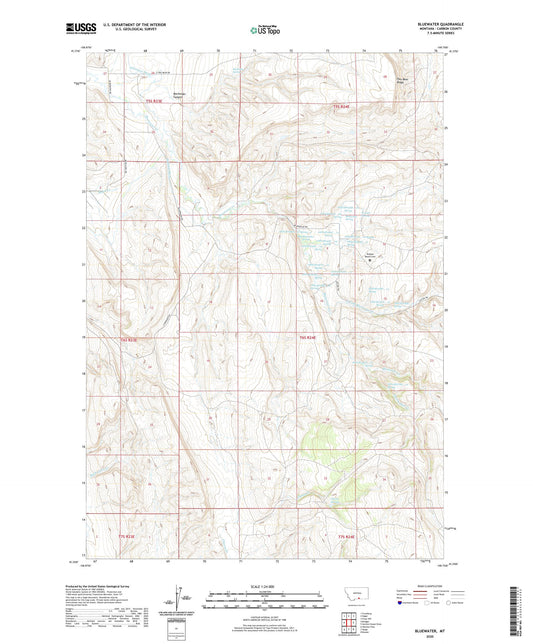 Bluewater Montana US Topo Map Image