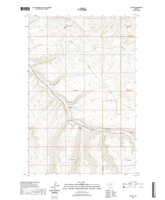 Blythe Montana US Topo Map Image