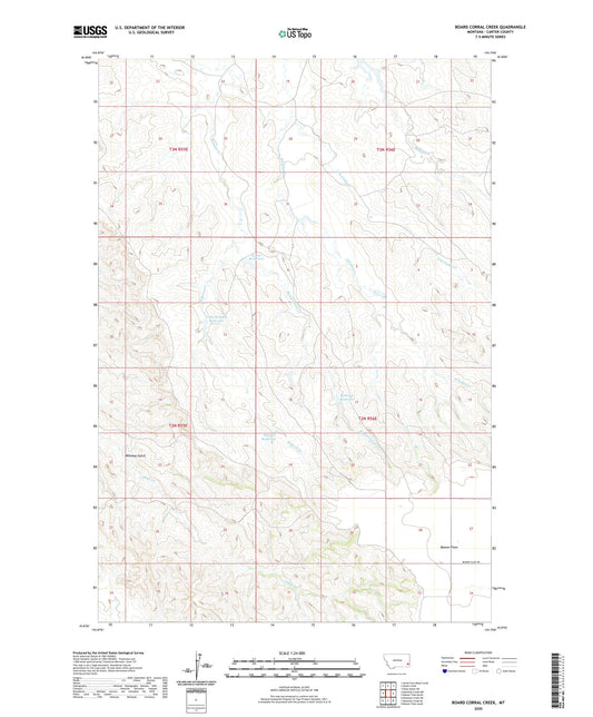 Board Corral Creek Montana US Topo Map Image