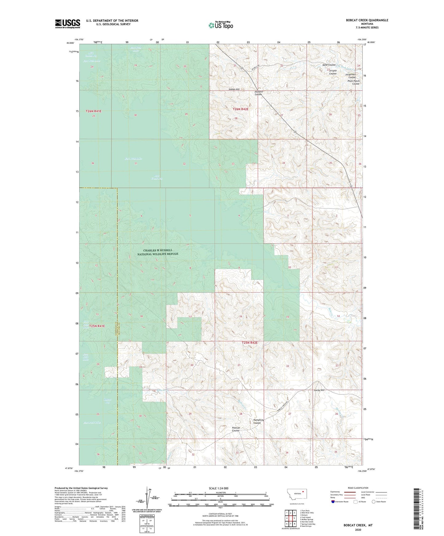 Bobcat Creek Montana US Topo Map Image