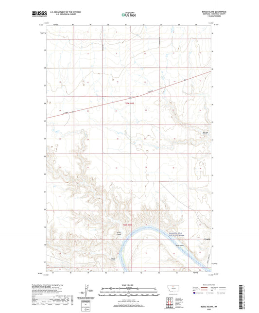 Boggs Island Montana US Topo Map Image