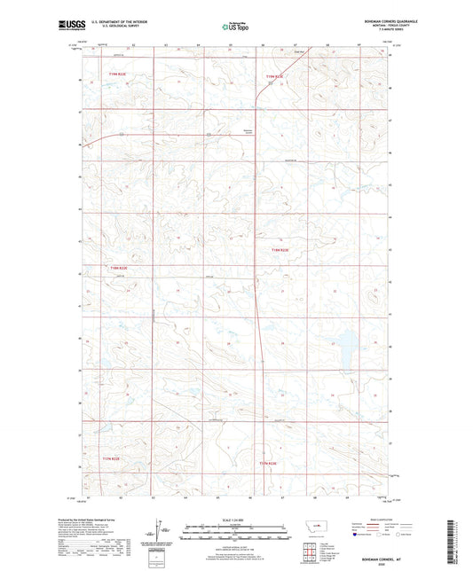 Bohemian Corners Montana US Topo Map Image