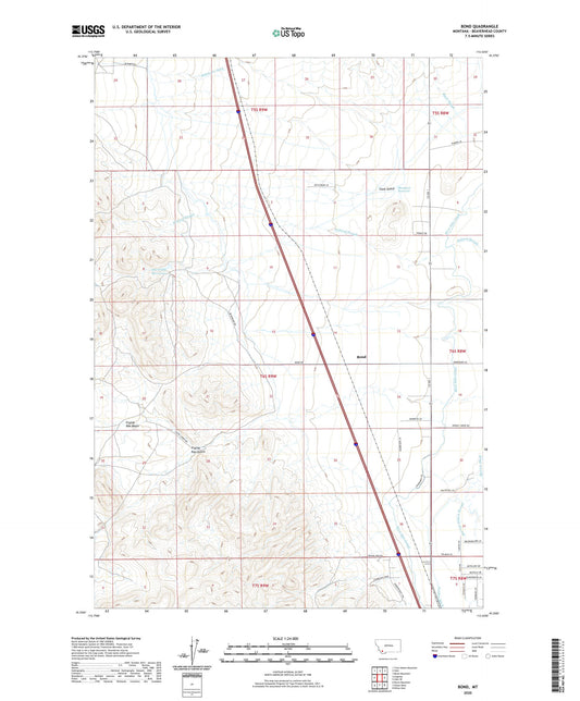 Bond Montana US Topo Map Image