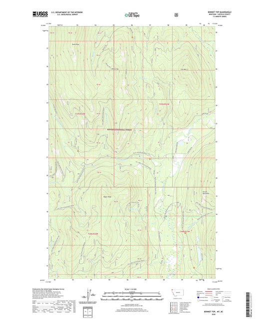 Bonnet Top Montana US Topo Map Image