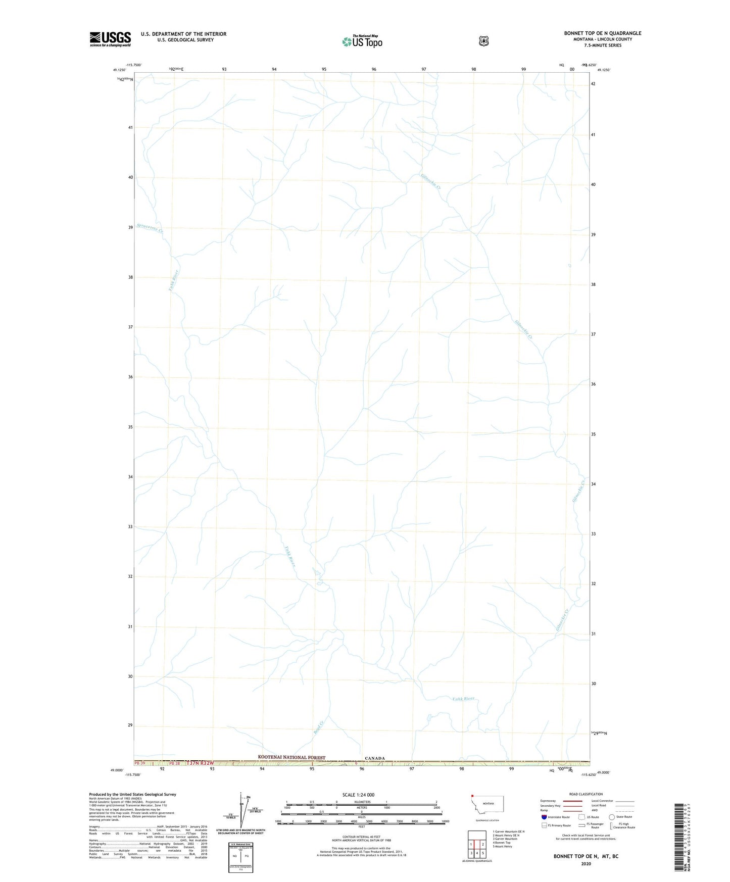 Bonnet Top OE N Montana US Topo Map Image