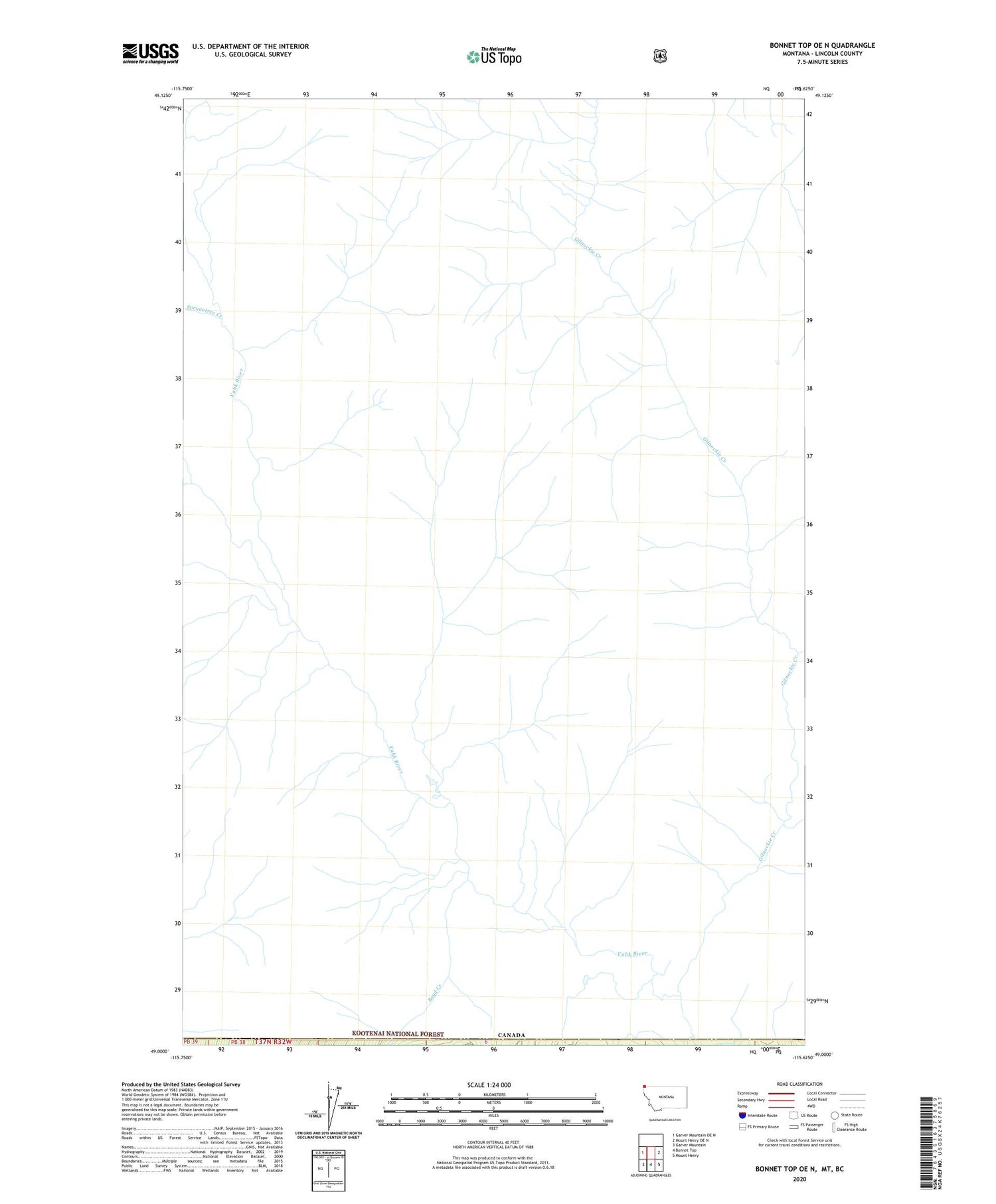 Bonnet Top OE N Montana US Topo Map Image